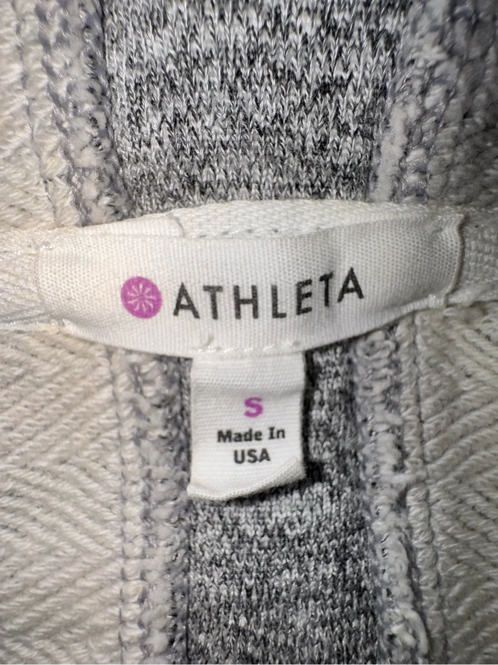 Athleta Rare Sample Hooded Open Front Cardigan Wrap Jacket Gray/White Size S